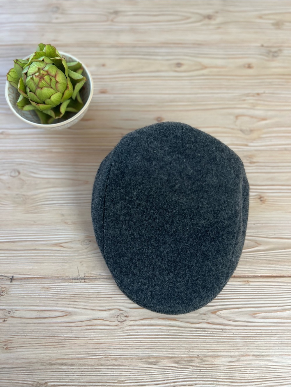 Kangol Wool Blend Charcoal Gray Flat Cap Hat Size M